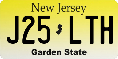 NJ license plate J25LTH