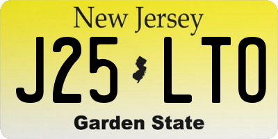 NJ license plate J25LTO