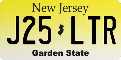 NJ license plate J25LTR
