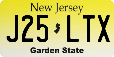 NJ license plate J25LTX