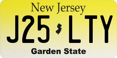 NJ license plate J25LTY