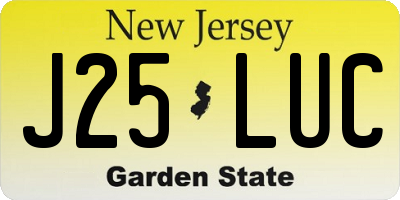 NJ license plate J25LUC