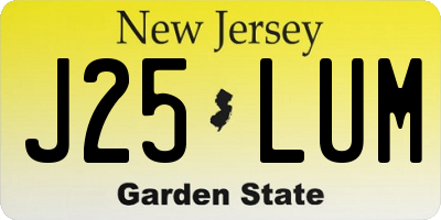 NJ license plate J25LUM