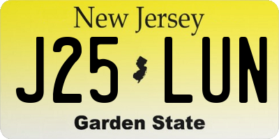 NJ license plate J25LUN