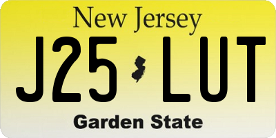 NJ license plate J25LUT
