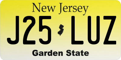 NJ license plate J25LUZ