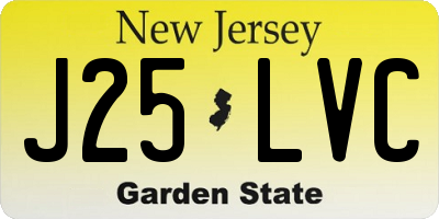 NJ license plate J25LVC