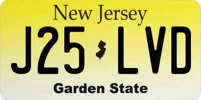 NJ license plate J25LVD