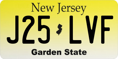 NJ license plate J25LVF