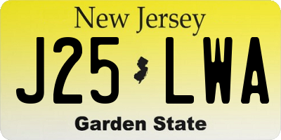 NJ license plate J25LWA