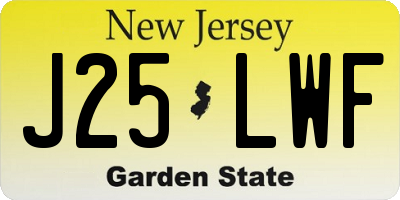 NJ license plate J25LWF