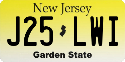NJ license plate J25LWI