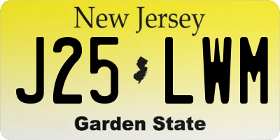 NJ license plate J25LWM