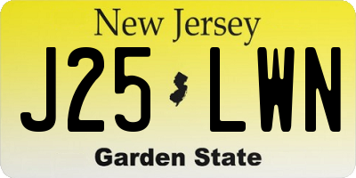 NJ license plate J25LWN