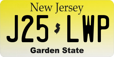 NJ license plate J25LWP