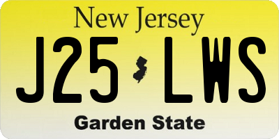 NJ license plate J25LWS