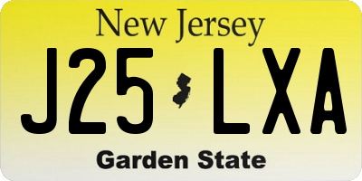 NJ license plate J25LXA