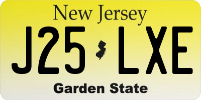 NJ license plate J25LXE