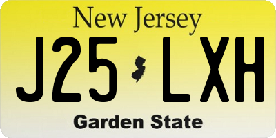 NJ license plate J25LXH