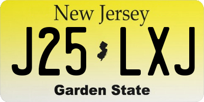 NJ license plate J25LXJ
