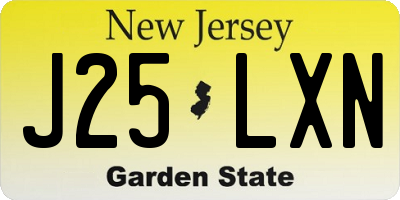 NJ license plate J25LXN