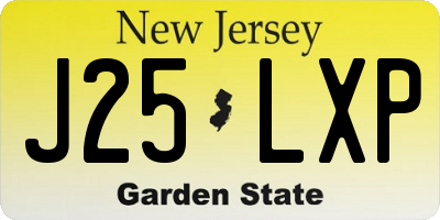 NJ license plate J25LXP