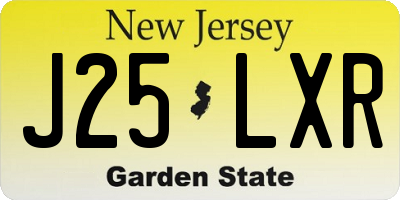 NJ license plate J25LXR