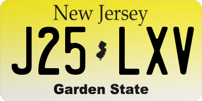 NJ license plate J25LXV