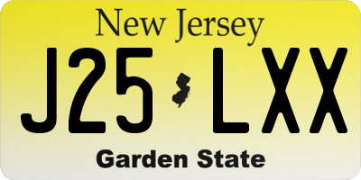 NJ license plate J25LXX