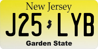 NJ license plate J25LYB