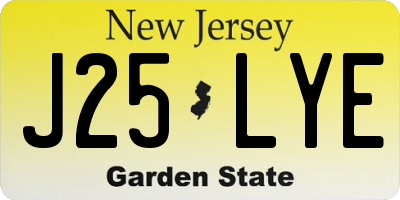 NJ license plate J25LYE