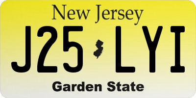 NJ license plate J25LYI