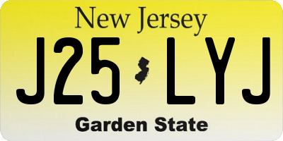 NJ license plate J25LYJ