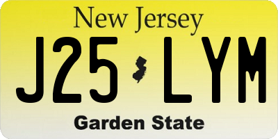 NJ license plate J25LYM