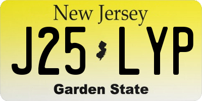 NJ license plate J25LYP