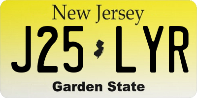 NJ license plate J25LYR