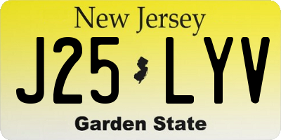 NJ license plate J25LYV