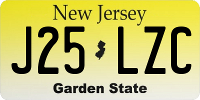 NJ license plate J25LZC