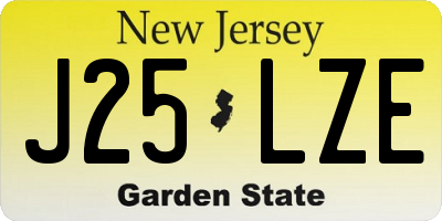 NJ license plate J25LZE