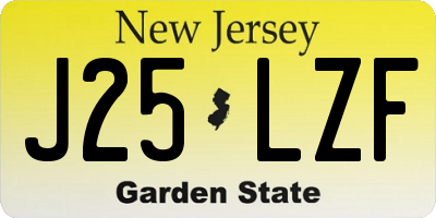 NJ license plate J25LZF