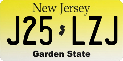 NJ license plate J25LZJ
