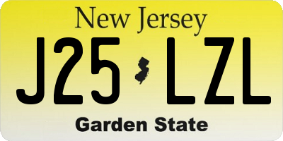 NJ license plate J25LZL