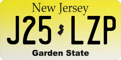 NJ license plate J25LZP