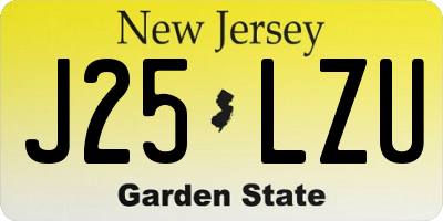 NJ license plate J25LZU