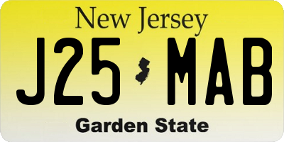 NJ license plate J25MAB