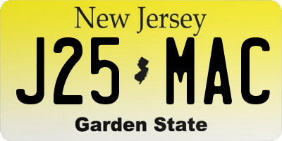 NJ license plate J25MAC
