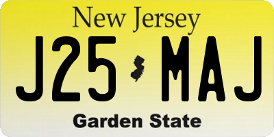 NJ license plate J25MAJ