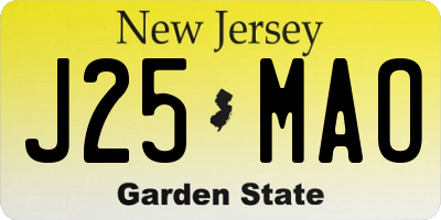 NJ license plate J25MAO