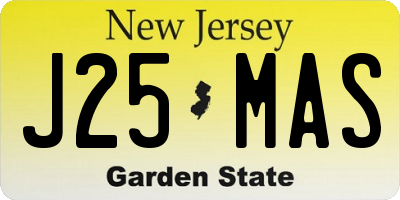 NJ license plate J25MAS