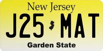 NJ license plate J25MAT